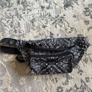 PINK Black and White Paisley Fanny Pack